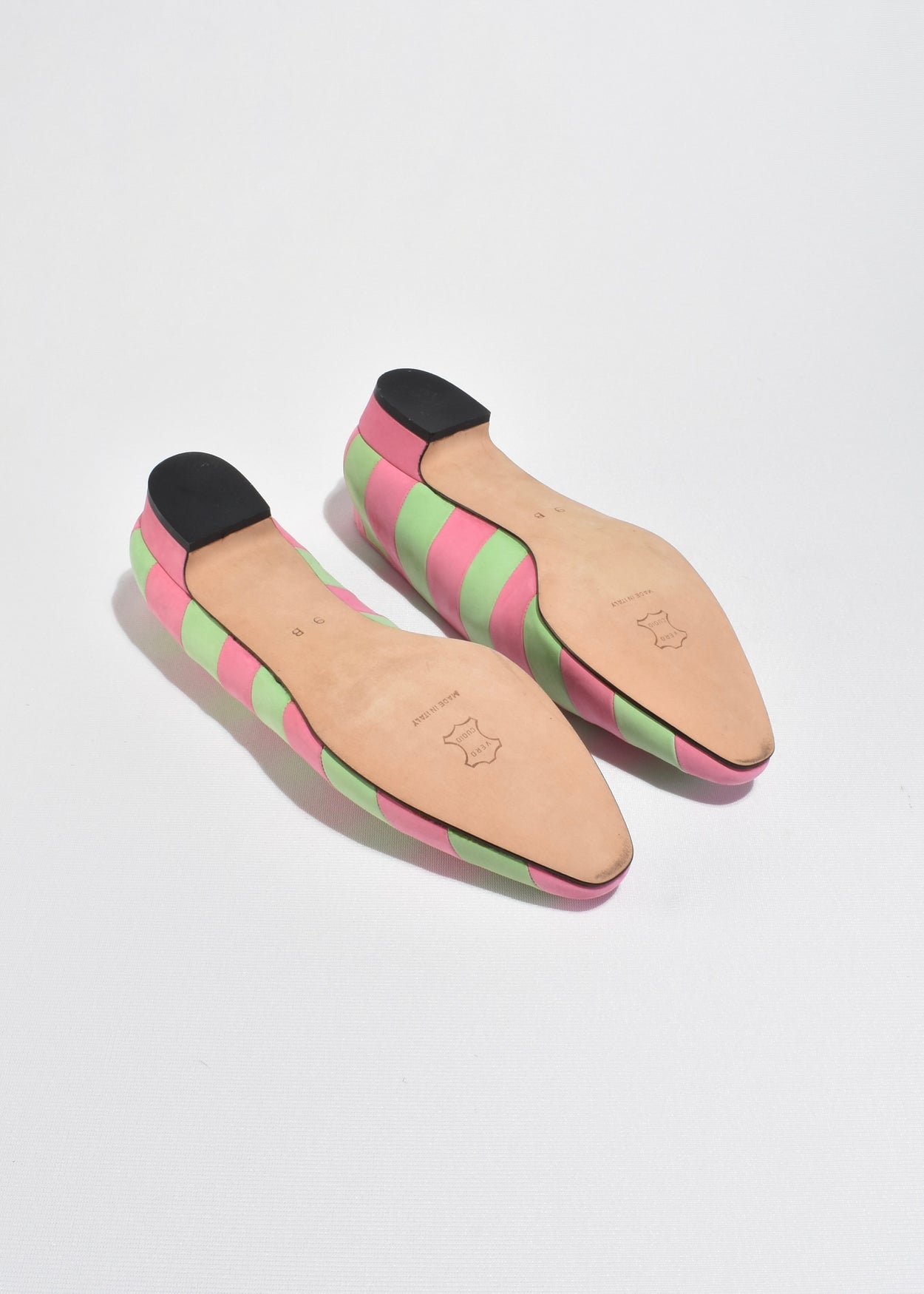Escada Striped Leather Heels