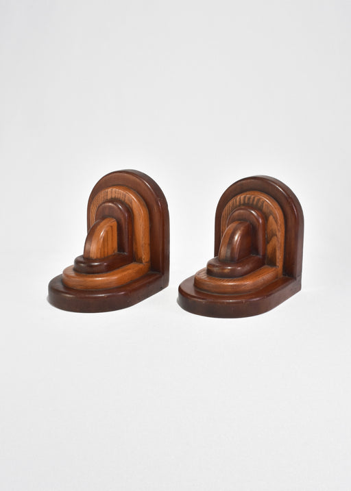 Stepped Wooden Bookends
