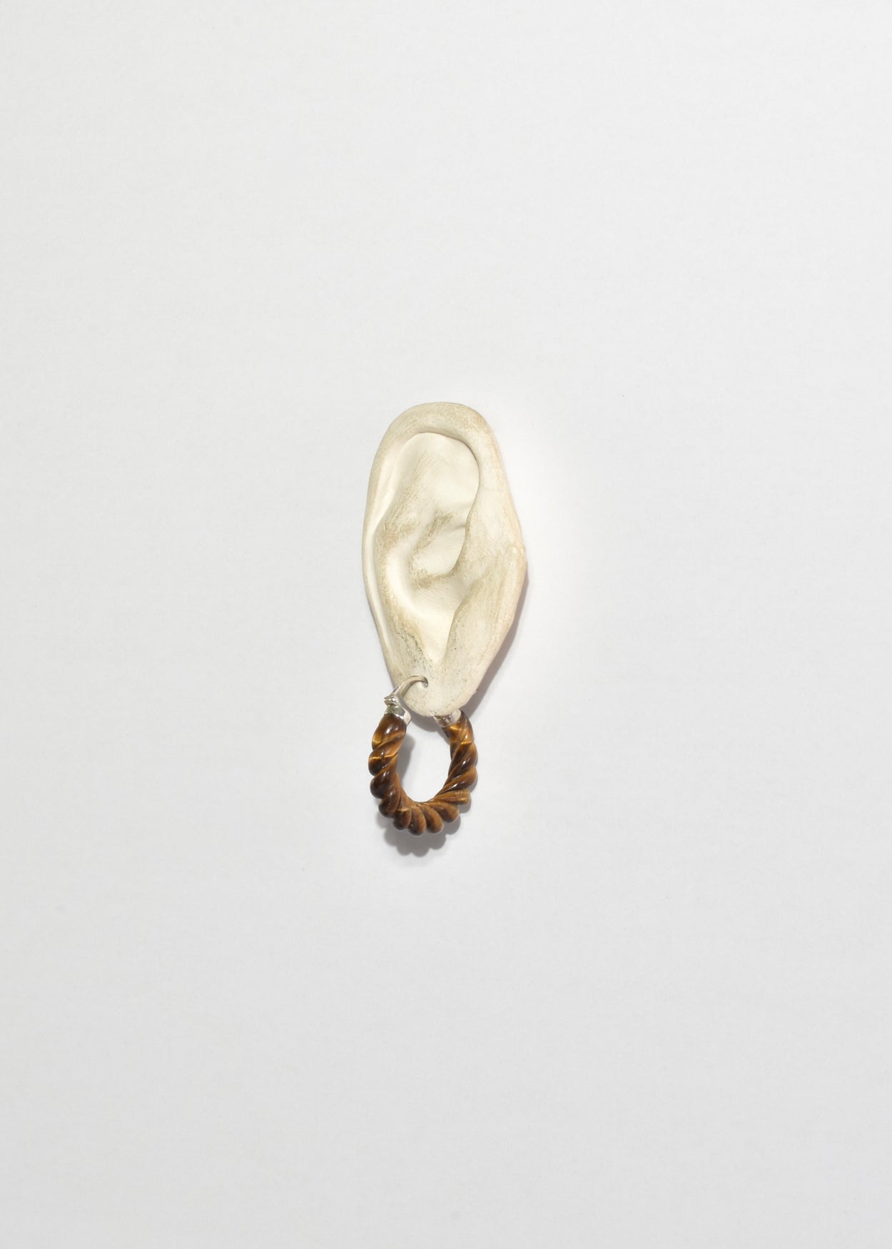 Twist Tiger's Eye Hoop Earrings