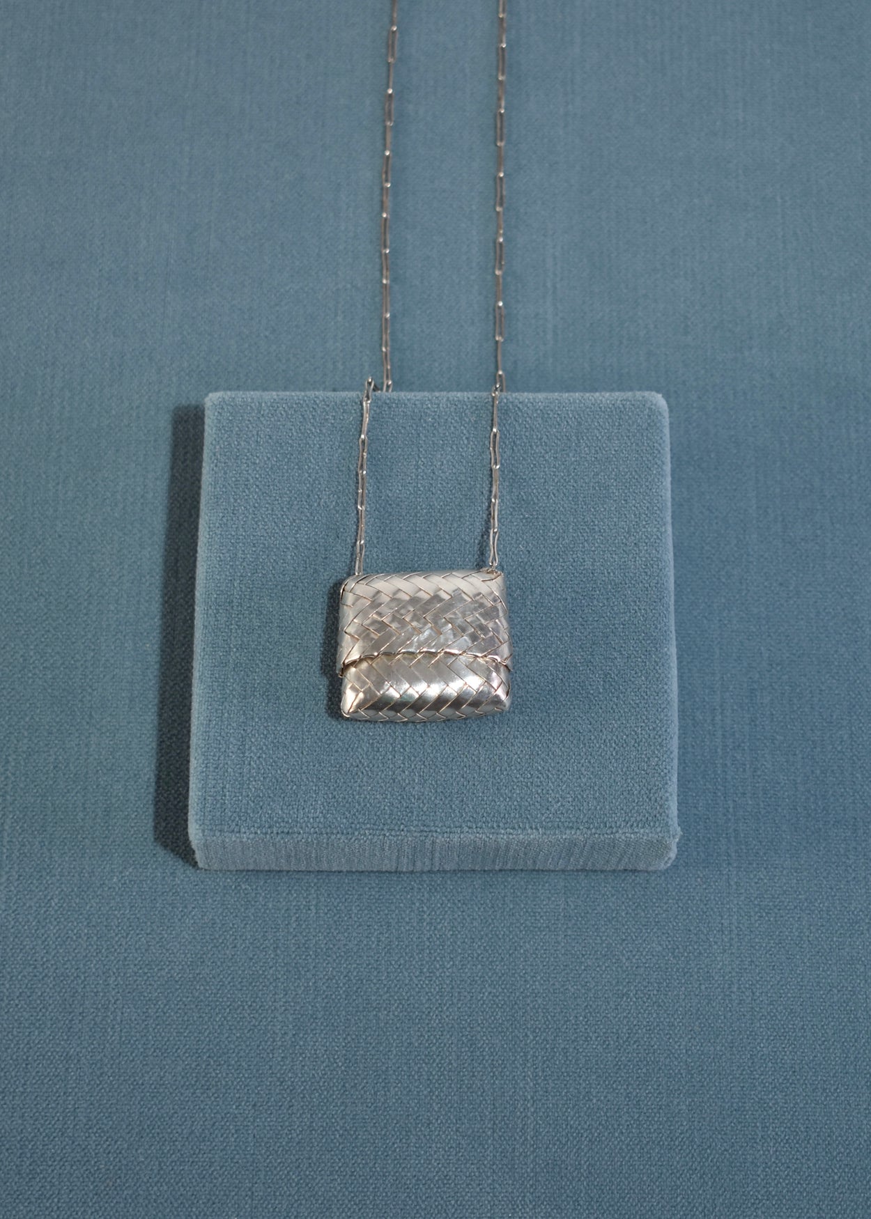 Woven Sterling Box Necklace