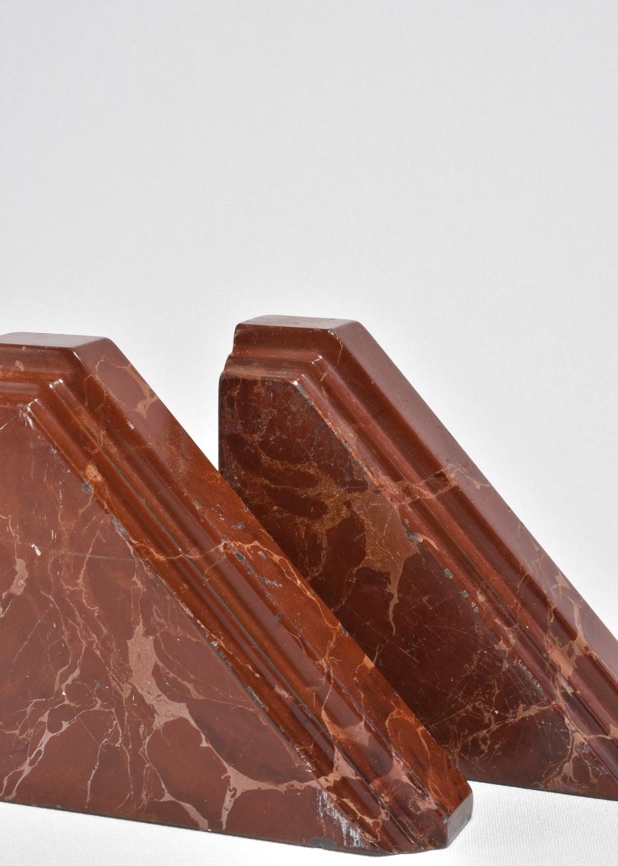 Red Marble Bookends