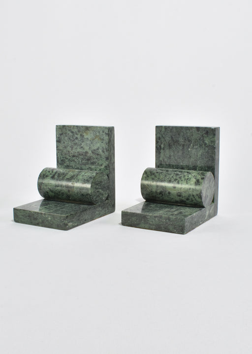 Green Cylinder Bookends