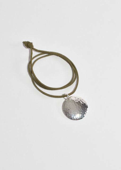 Hammered Disc Pendant Necklace