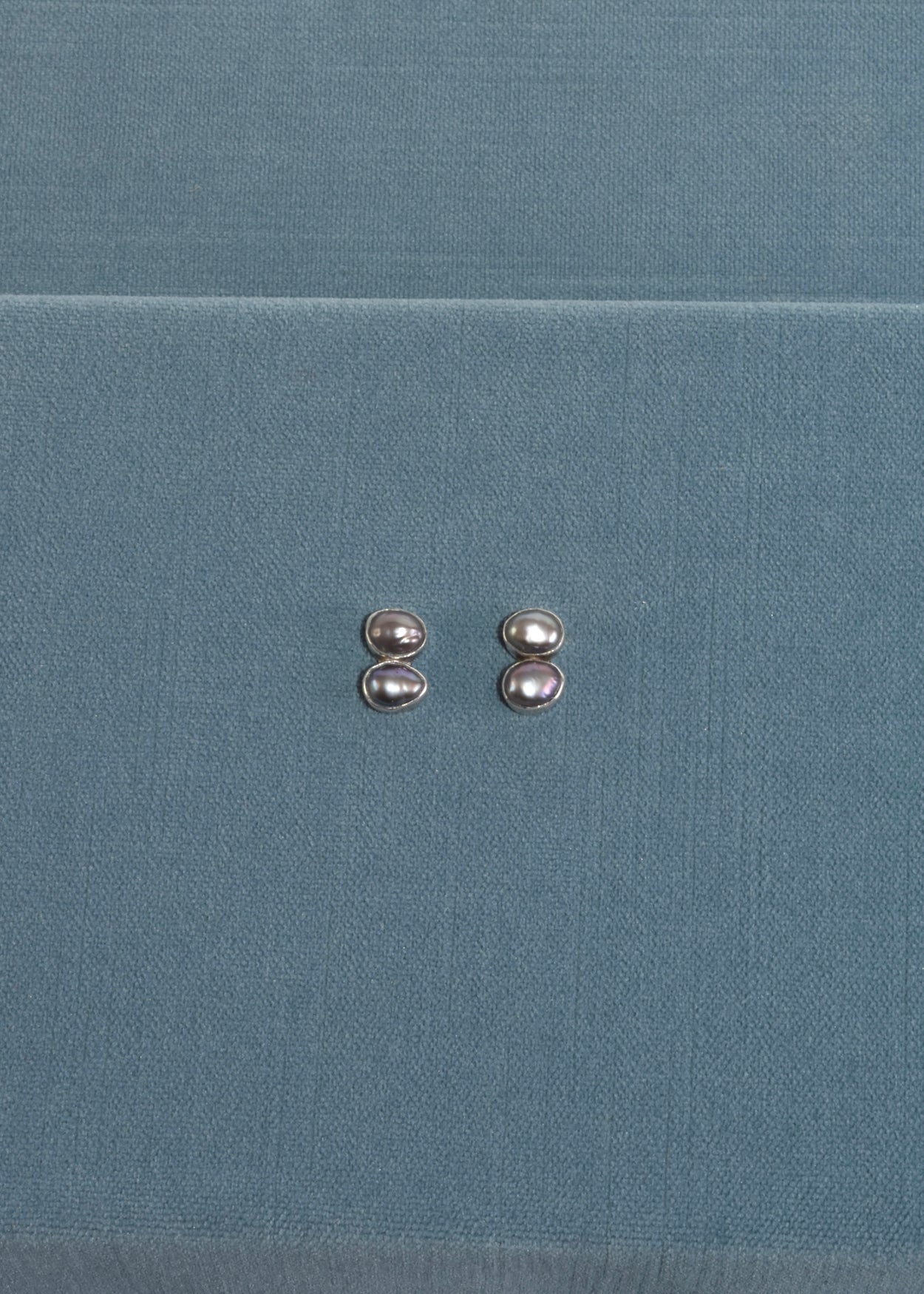 Gray Double Pearl Earrings