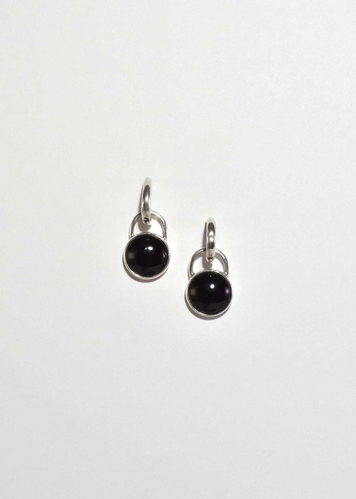 Onyx Circle Hoop Earrings