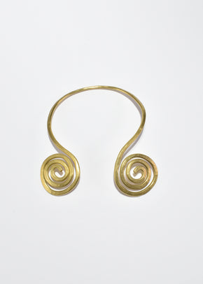 Brass Spiral Collar Necklace