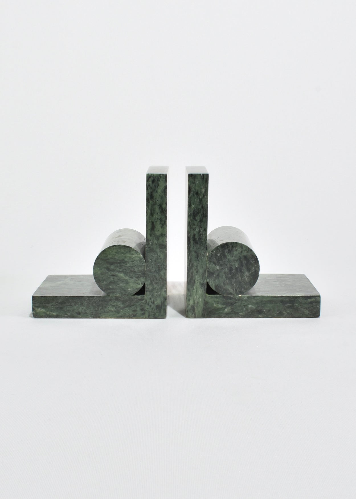 Green Cylinder Bookends