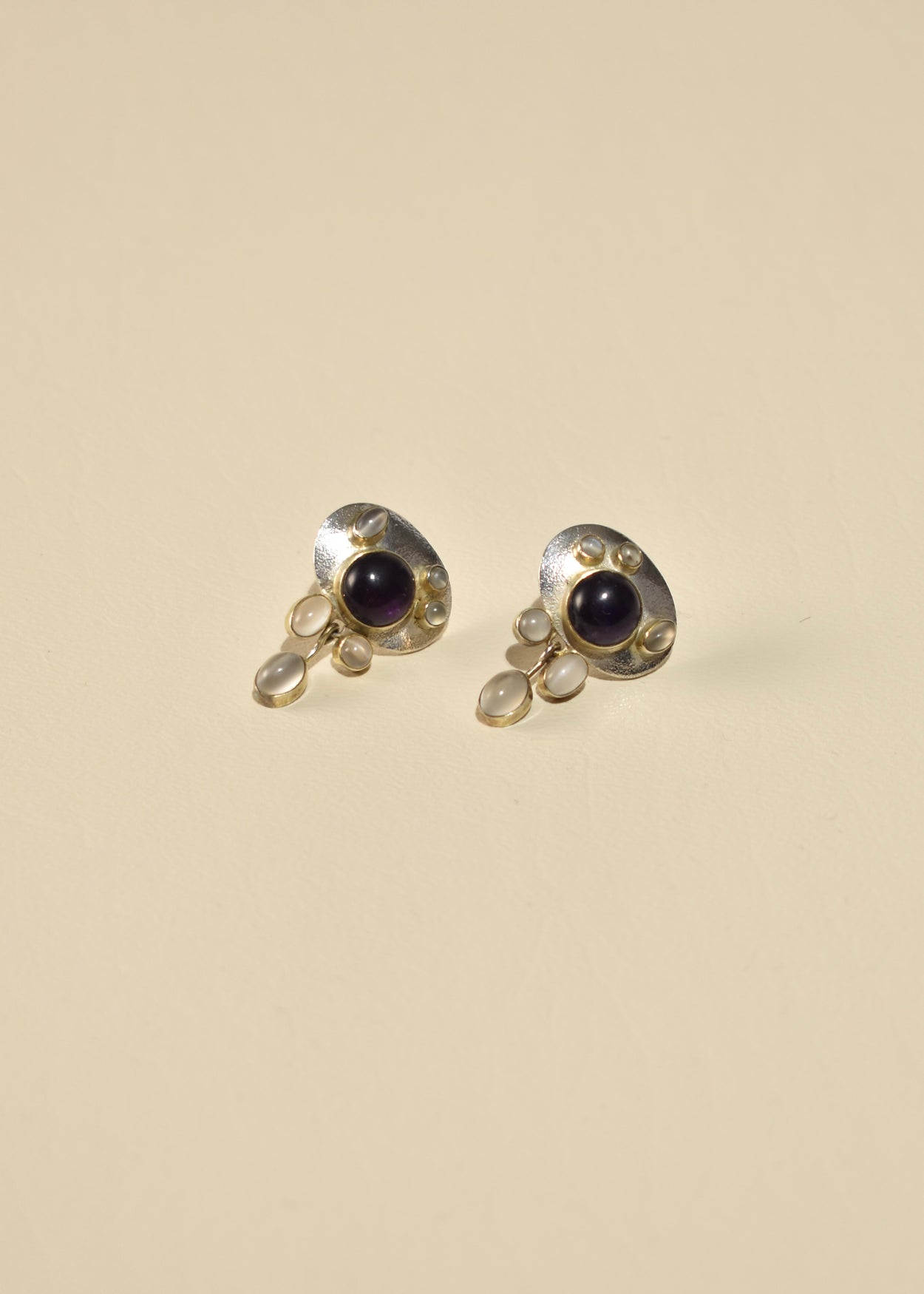 Amethyst Moonstone Earrings