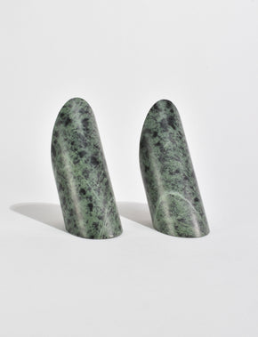 Green Slanted Stone Bookends
