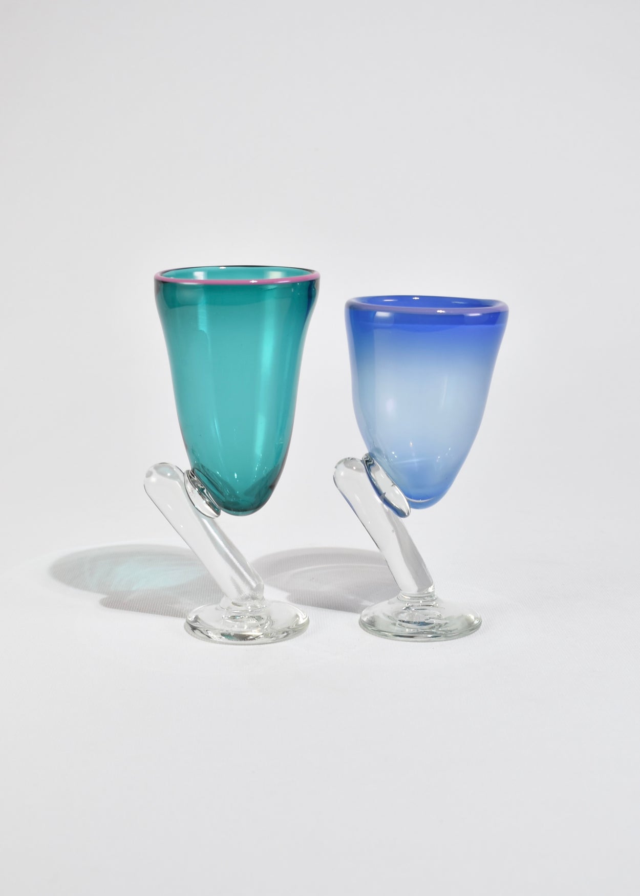 Art Glass Goblet Set