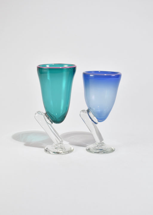Art Glass Goblet Set