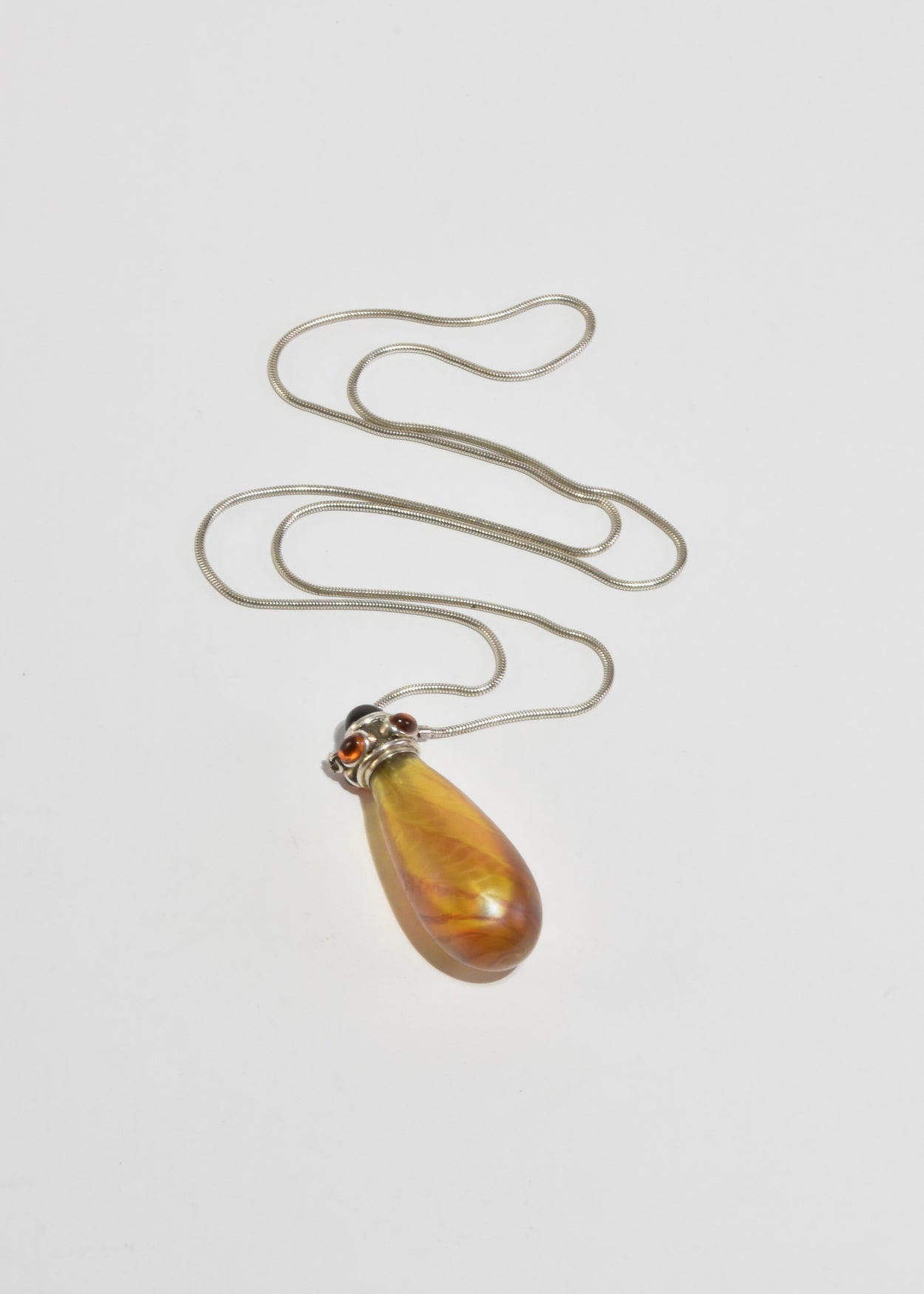 Blown Glass Perfume Pendant Necklace