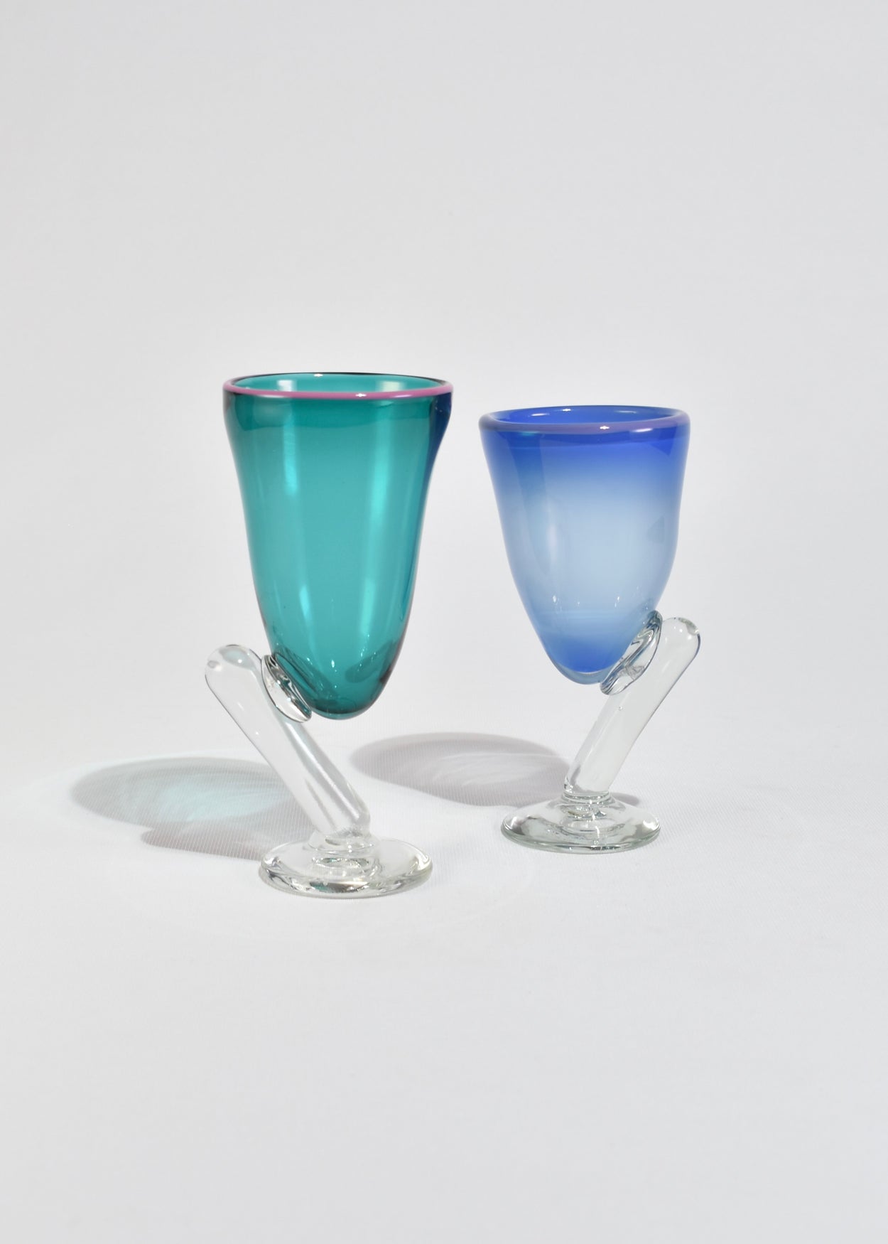 Art Glass Goblet Set
