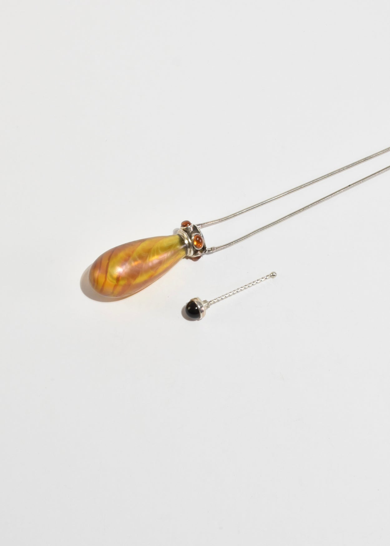 Blown Glass Perfume Pendant Necklace