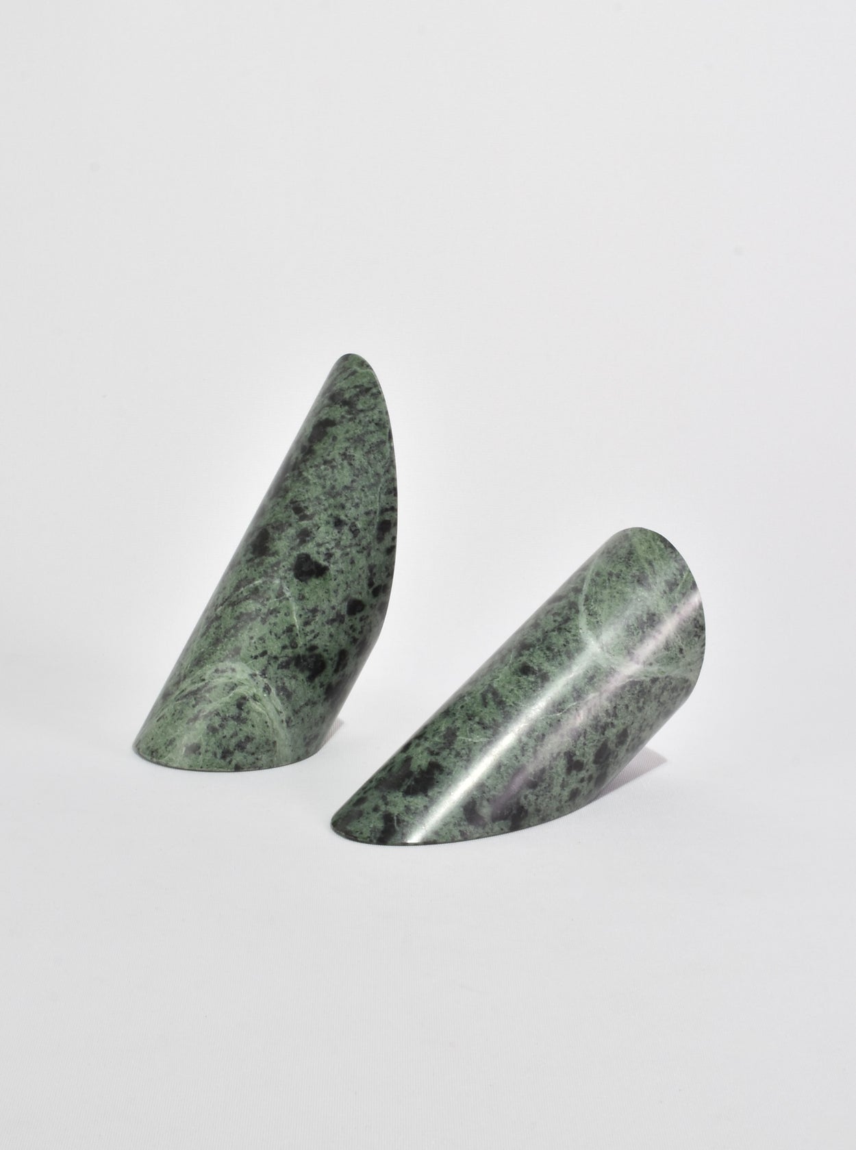 Green Slanted Stone Bookends