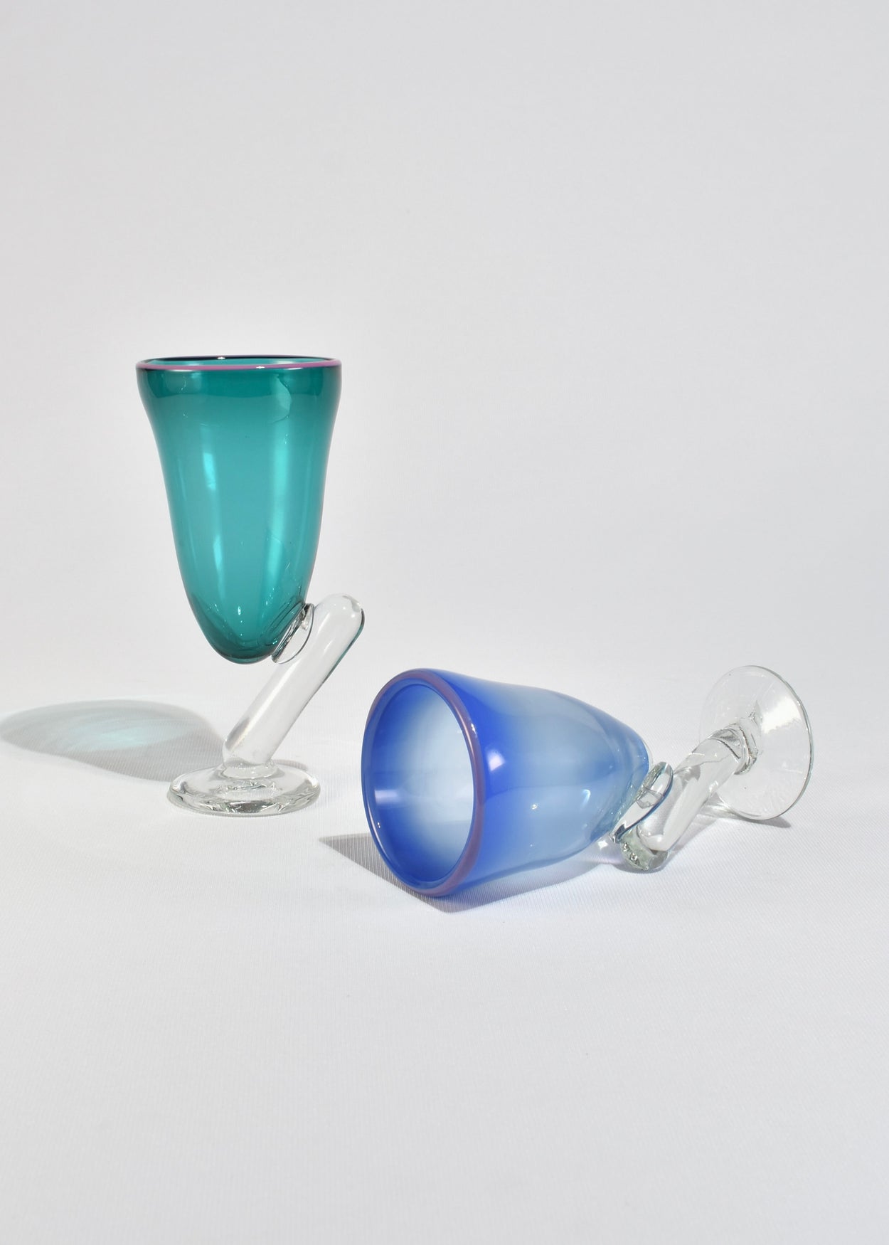 Art Glass Goblet Set