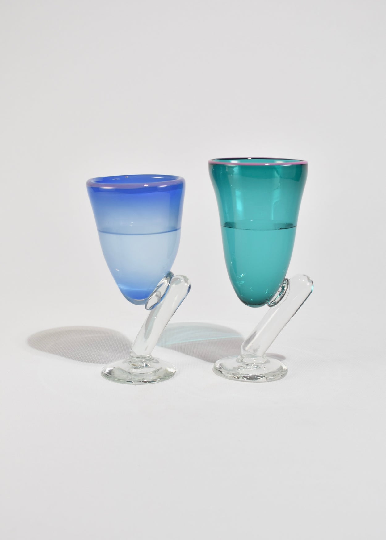 Art Glass Goblet Set