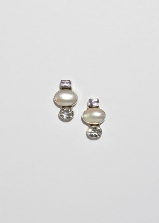 Amethyst Pearl Quartz Earrings