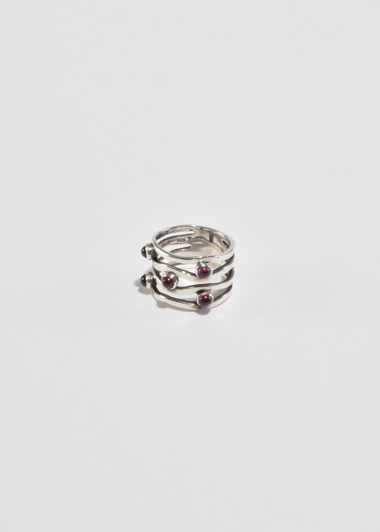 Wavy Garnet Ring