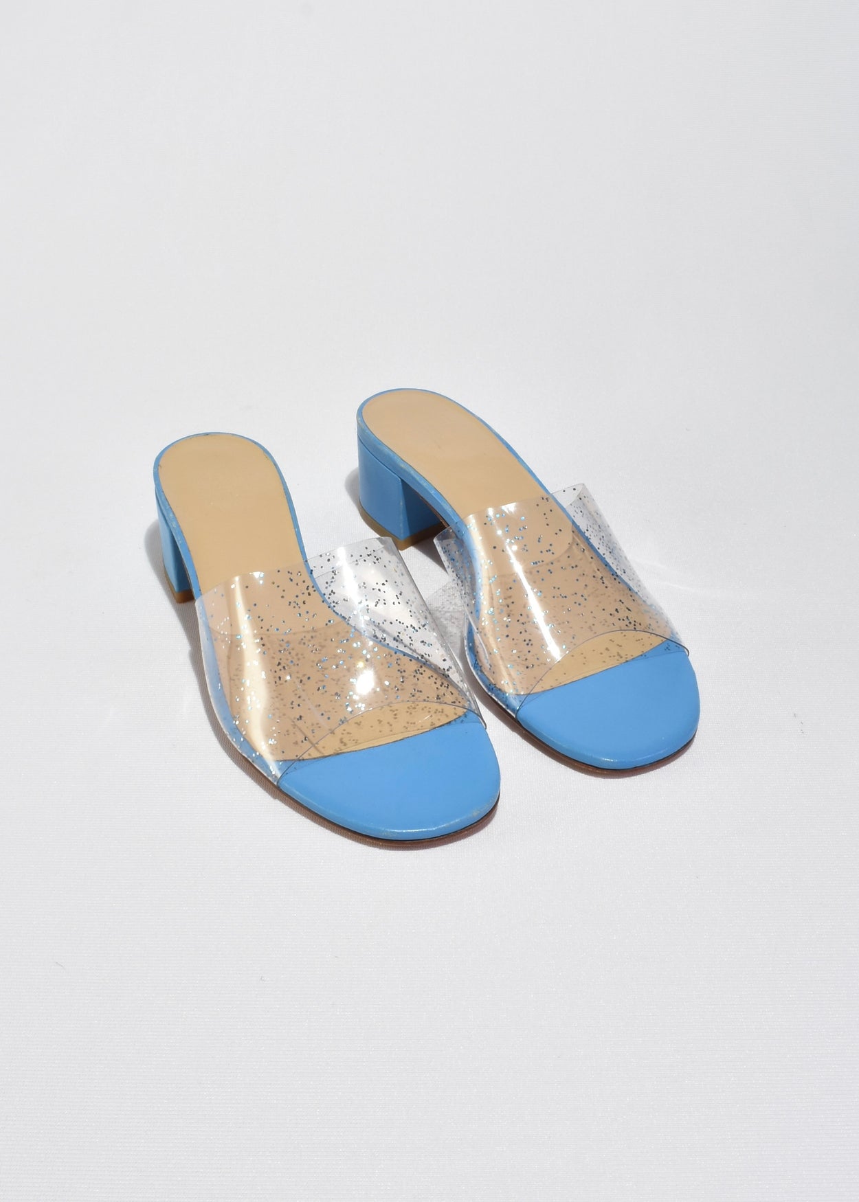 MNZ Blue Glitter Mules