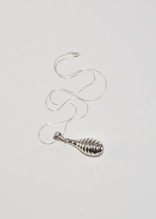 Ribbed Perfume Bottle Pendant Necklace