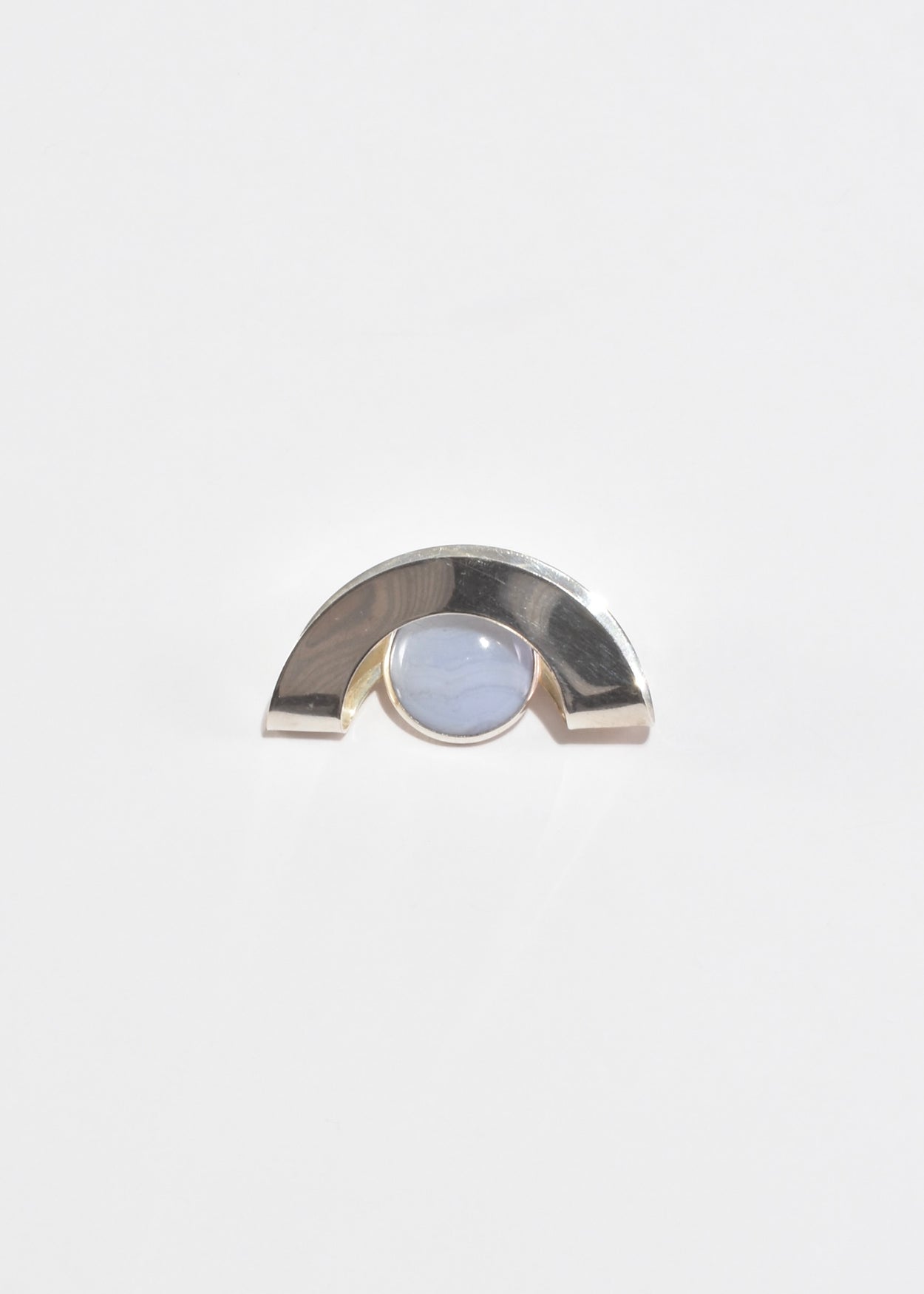 Modernist Lace Agate Brooch