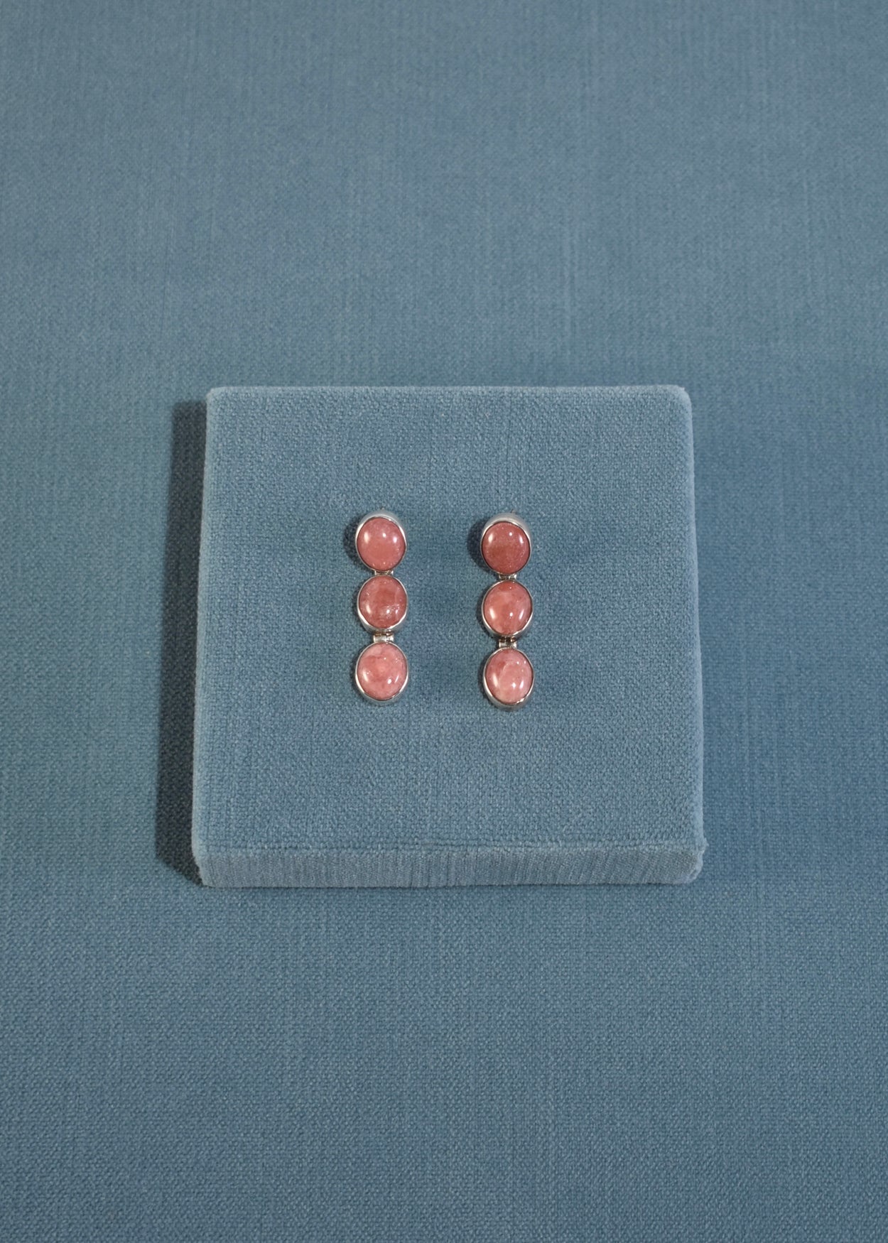 Oval Rhodochrosite Drop Earrings