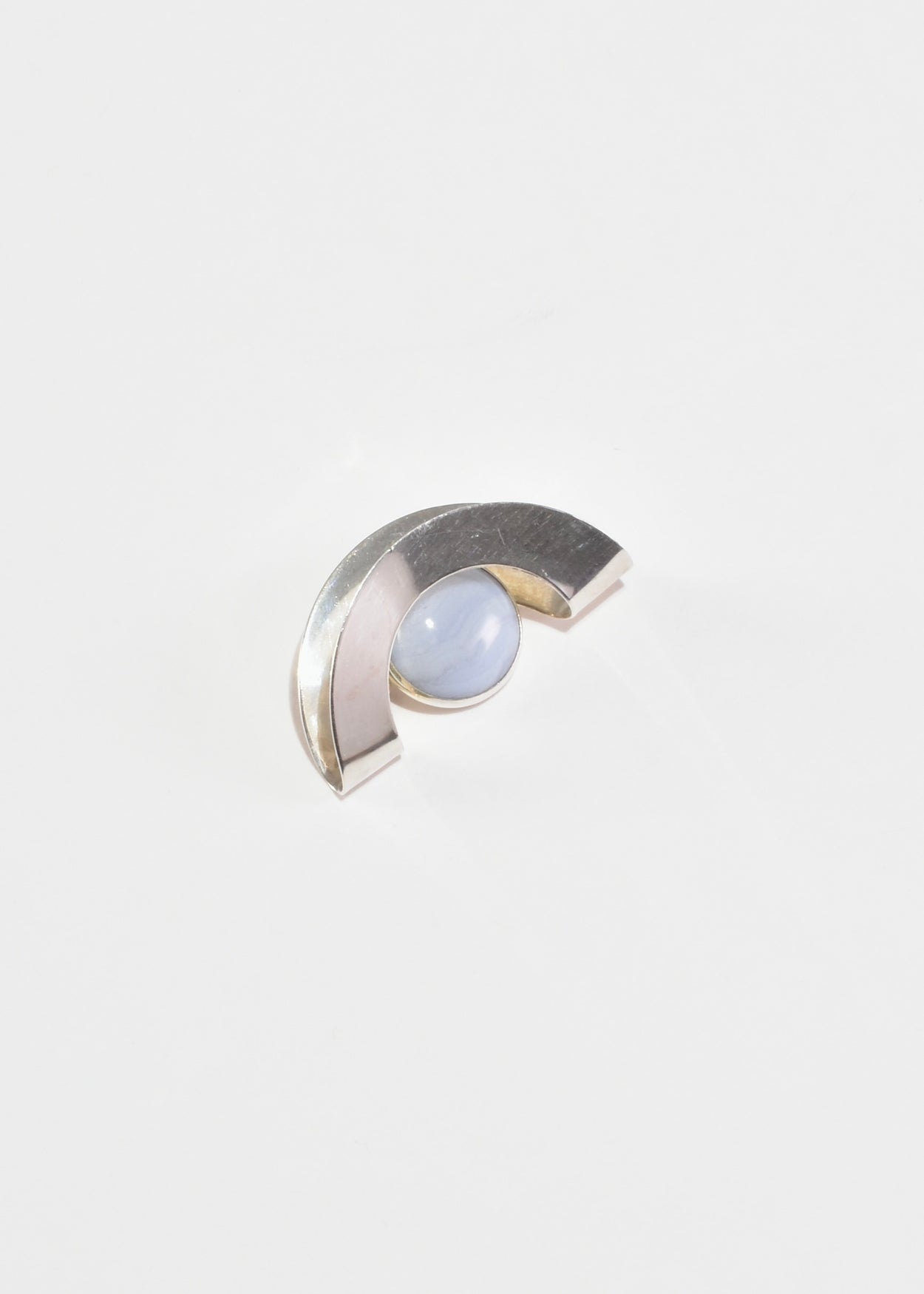 Modernist Lace Agate Brooch