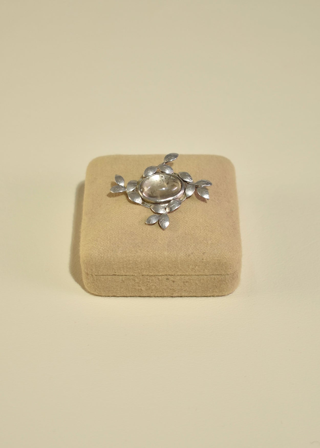 Crystal Leaf Brooch
