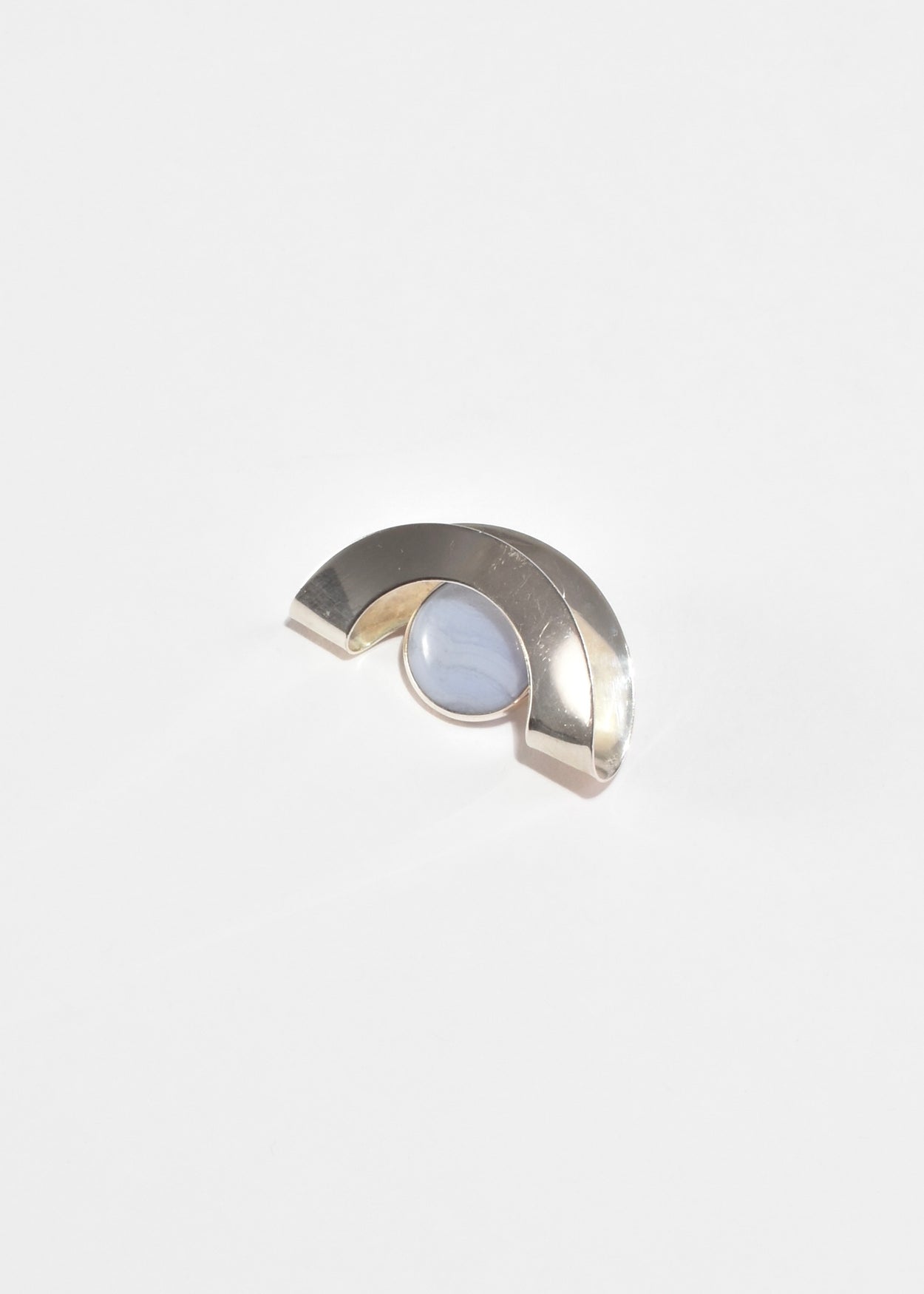 Modernist Lace Agate Brooch