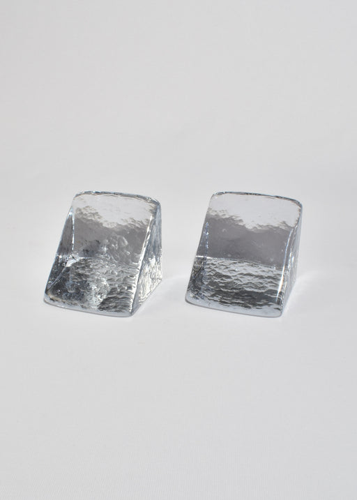 Glass Wedge Bookends