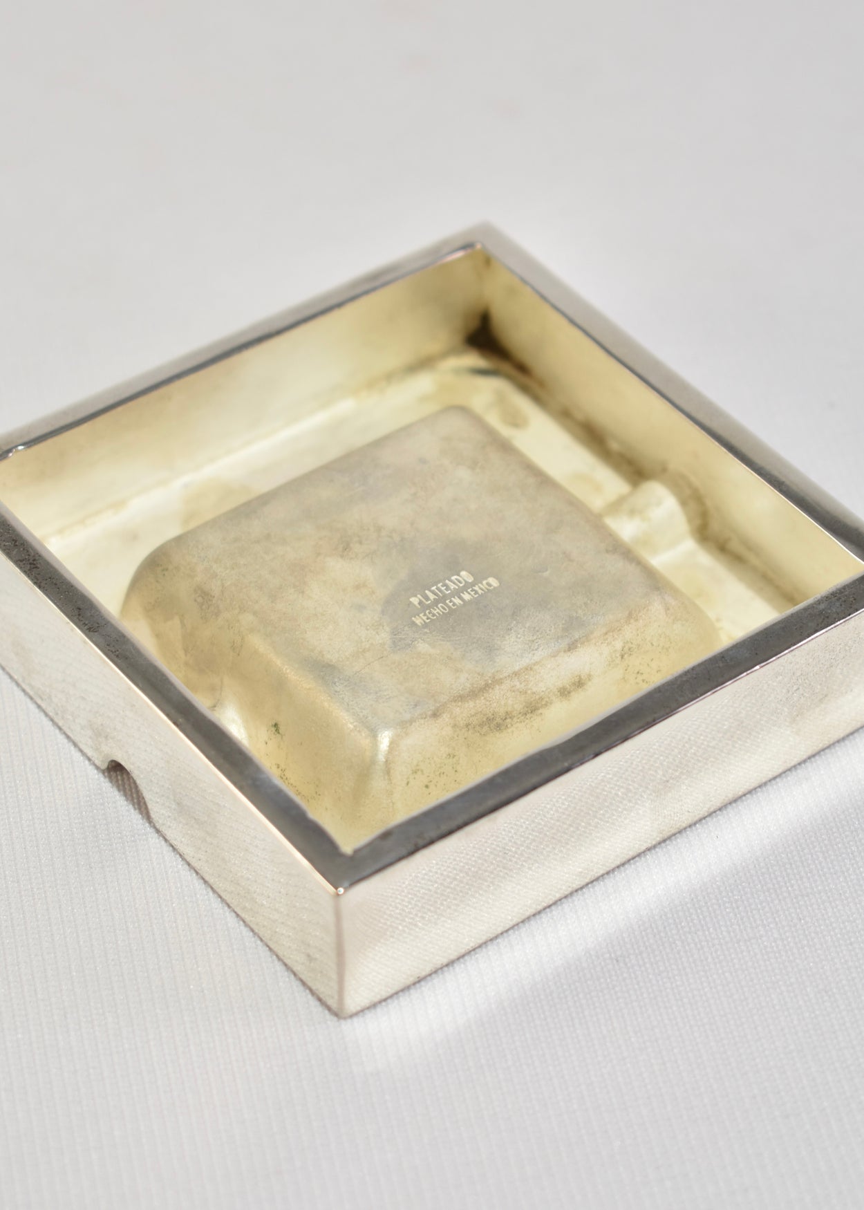 Square Silver Ashtray