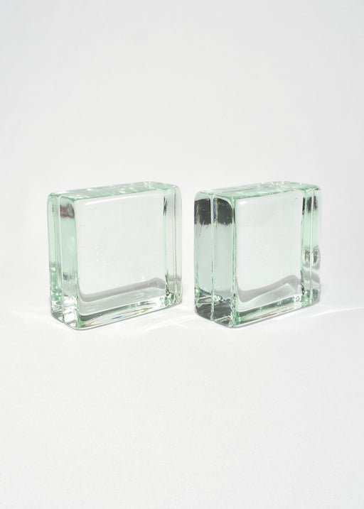 Square Glass Bookends