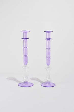 Lilac Candleholder Set