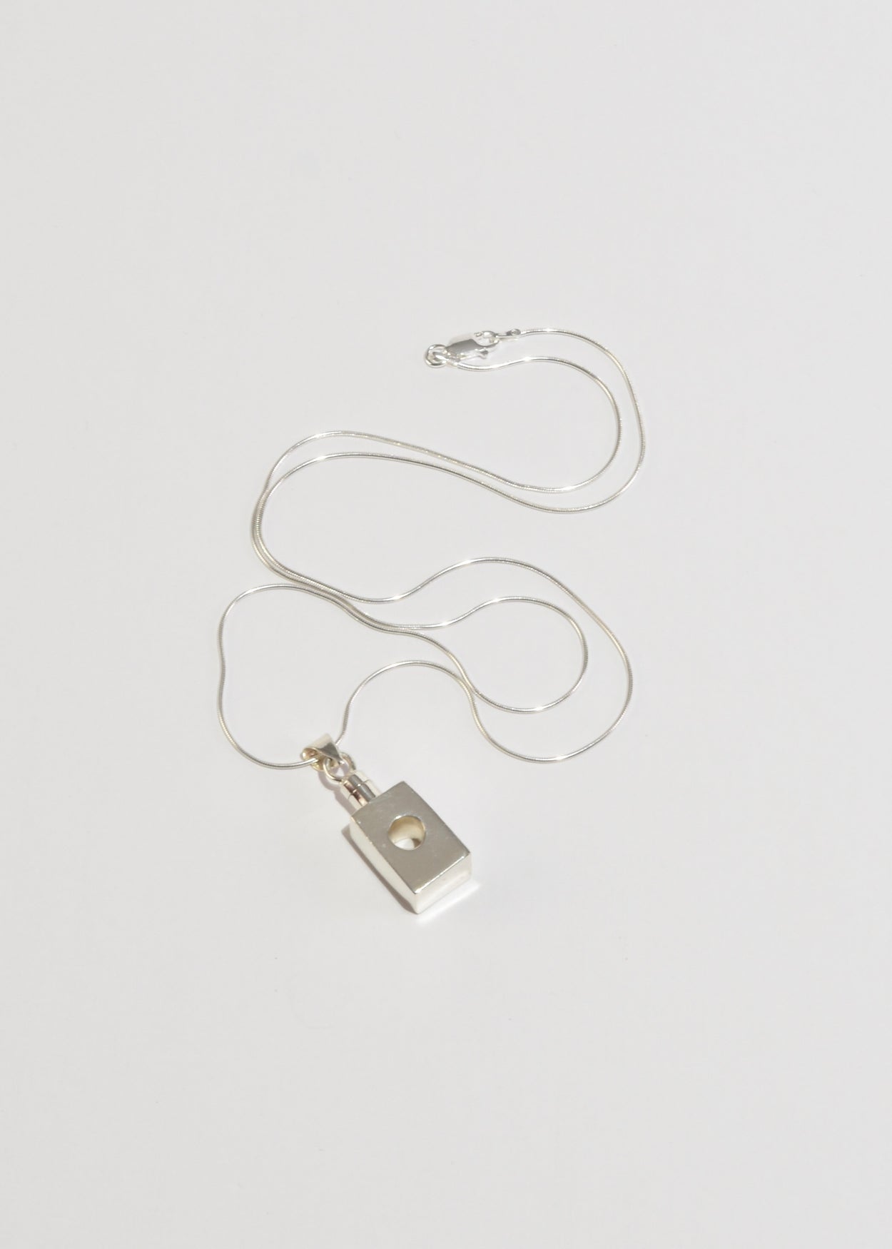 Rectangle Perfume Bottle Pendant Necklace
