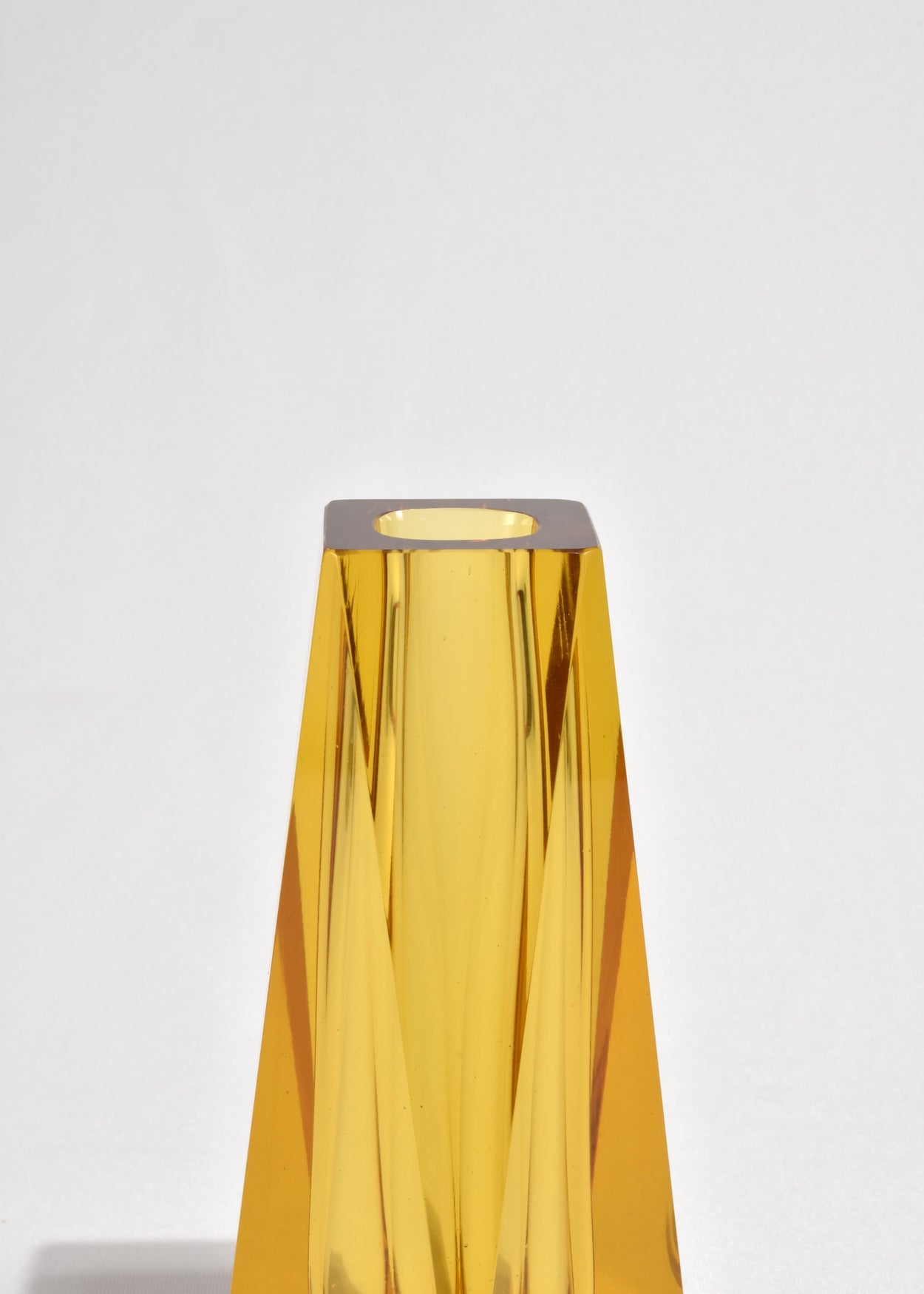 Faceted Marigold Glass Vase