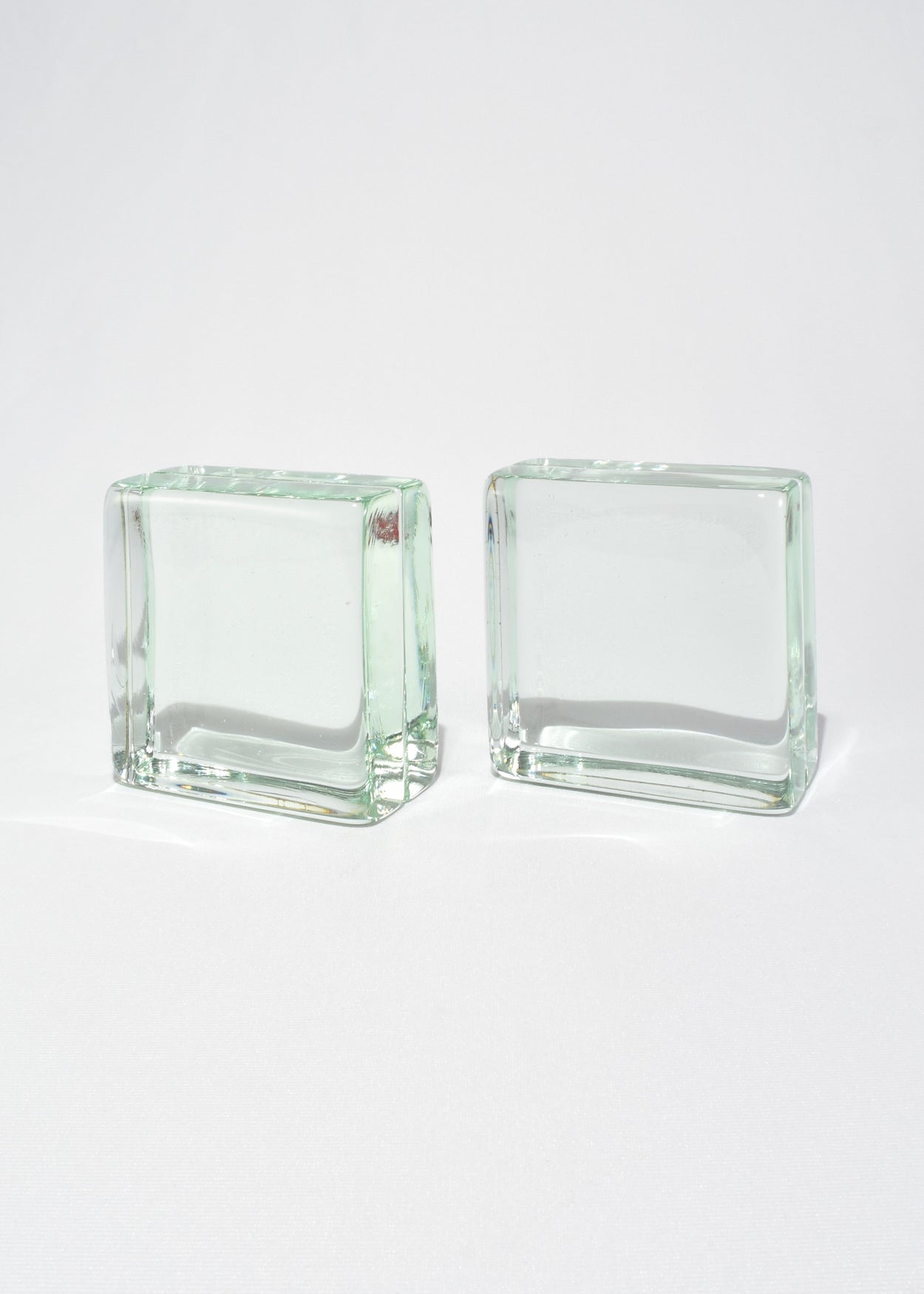 Square Glass Bookends