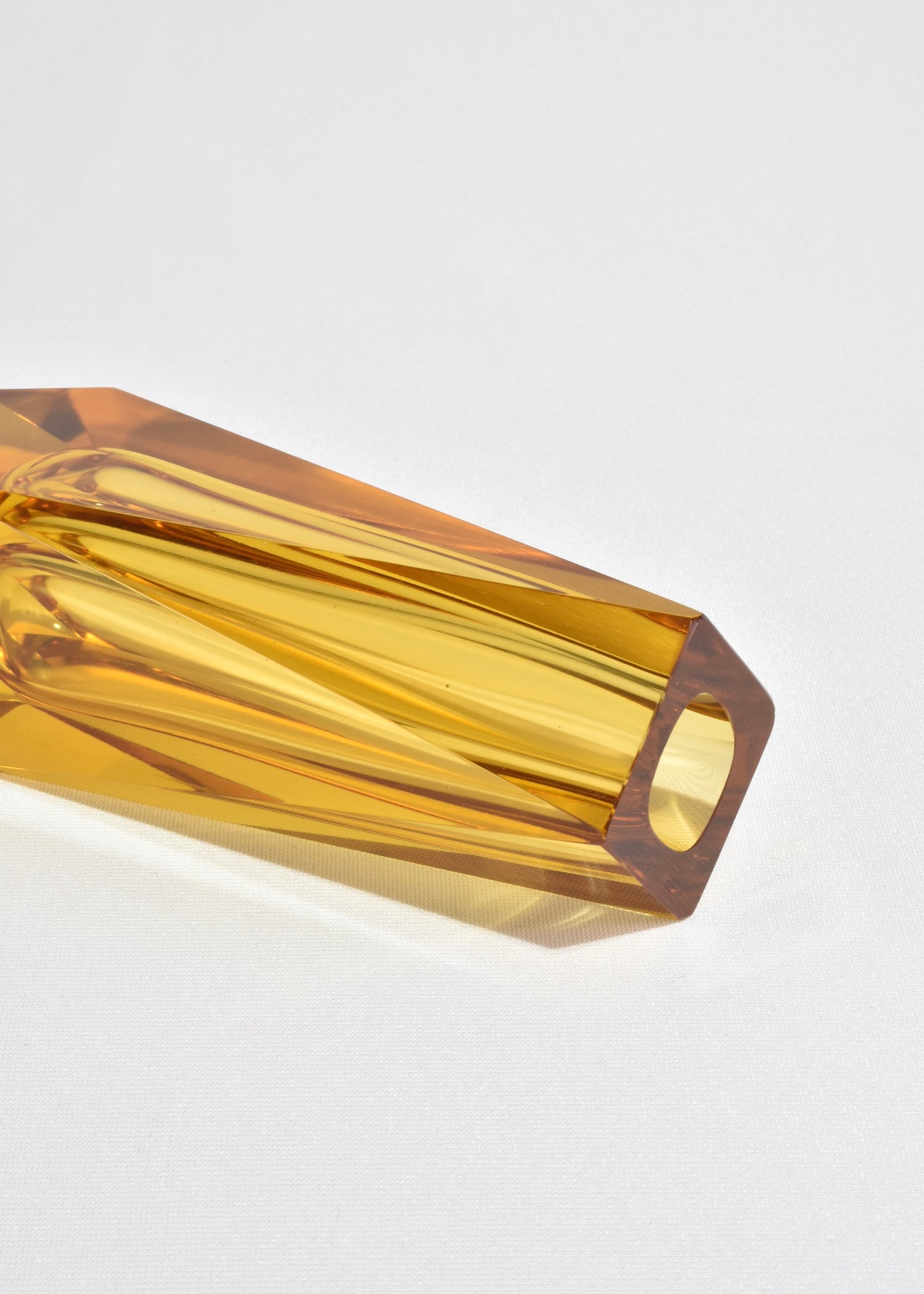 Faceted Marigold Glass Vase