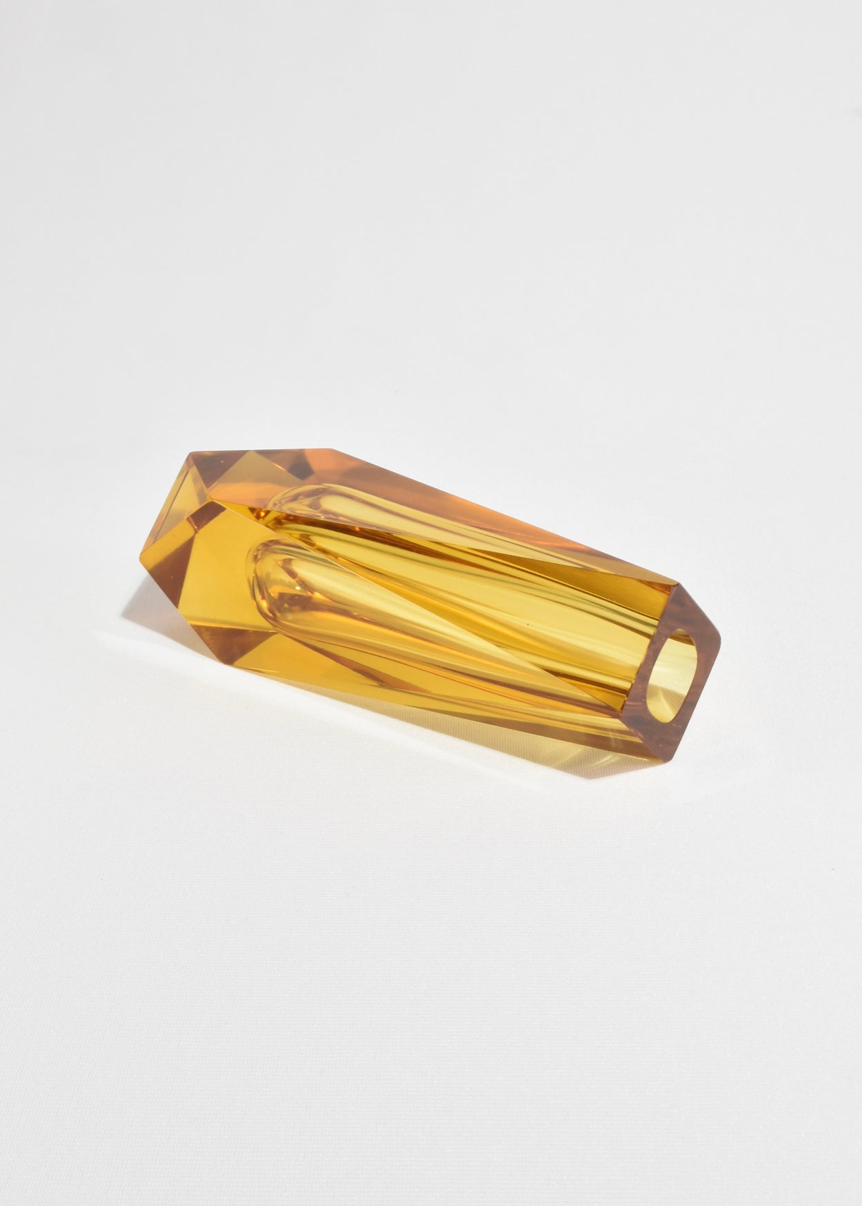 Faceted Marigold Glass Vase