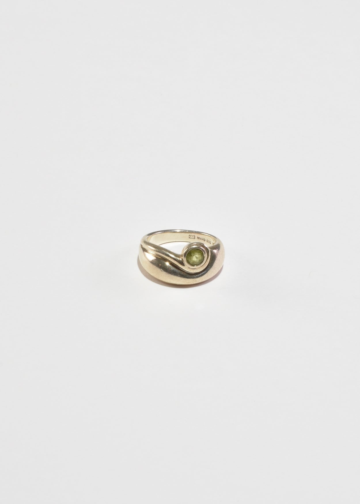 Curved Peridot Ring