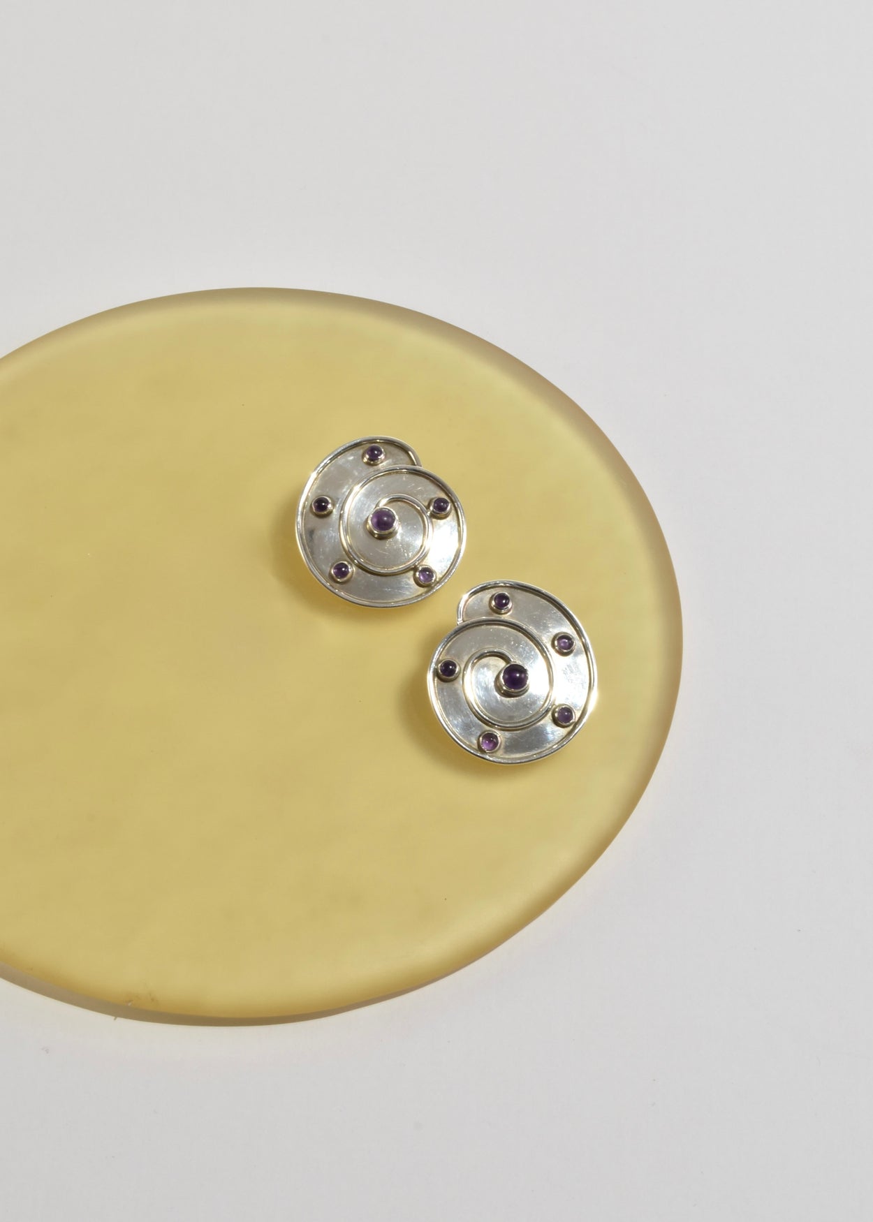 Amethyst Spiral Earrings