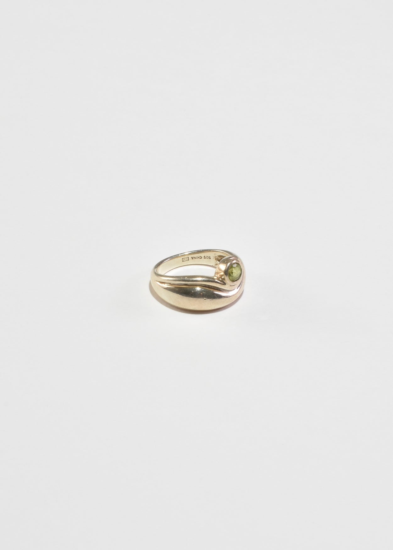 Curved Peridot Ring