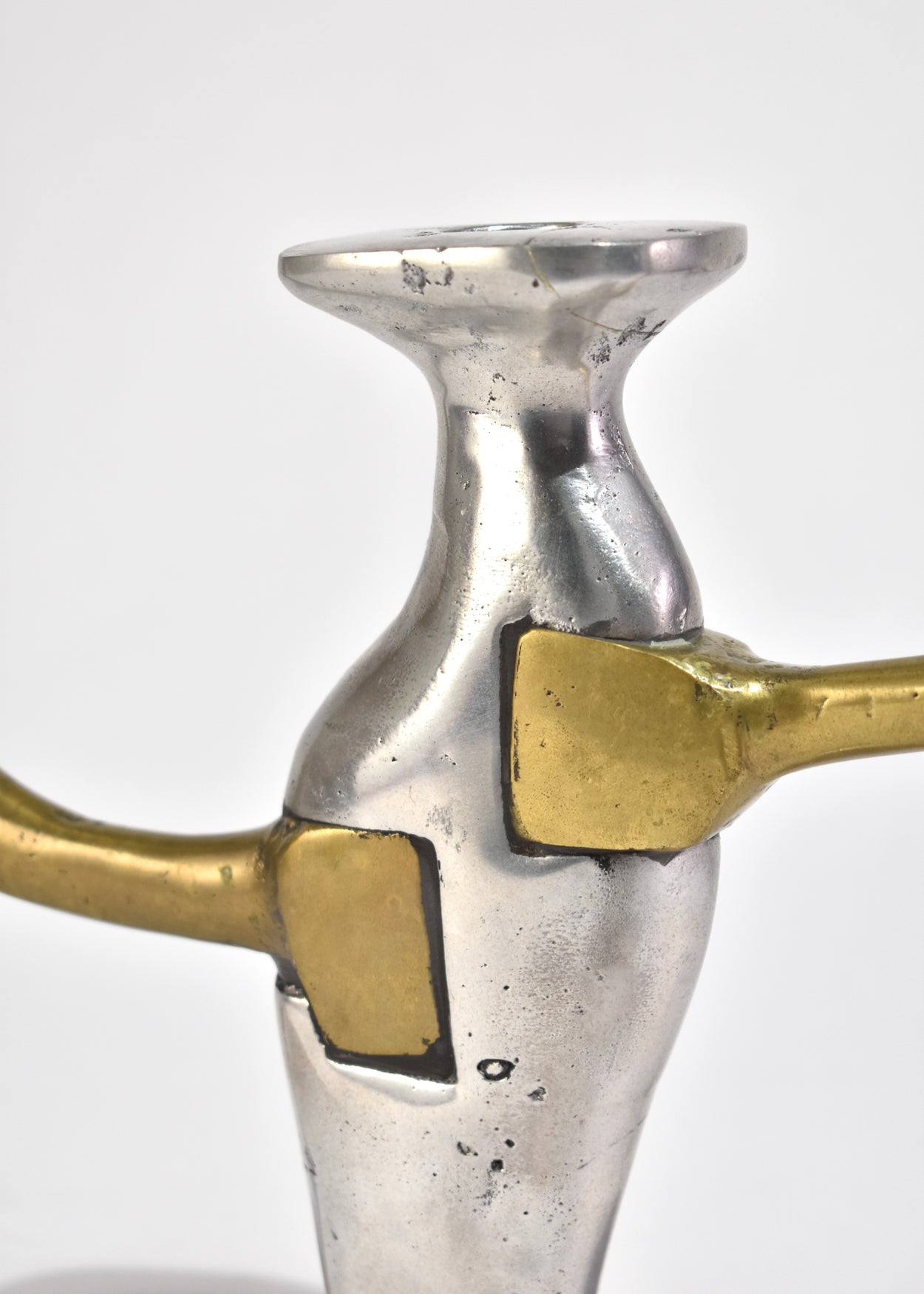 Brutalist Mixed Metal Candelabra