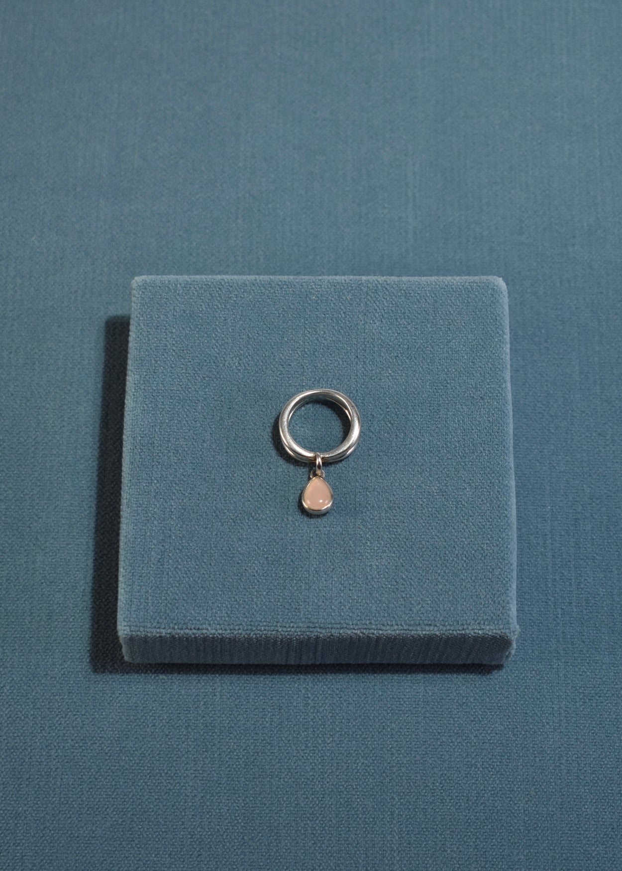 Rose Quartz Teardrop Ring
