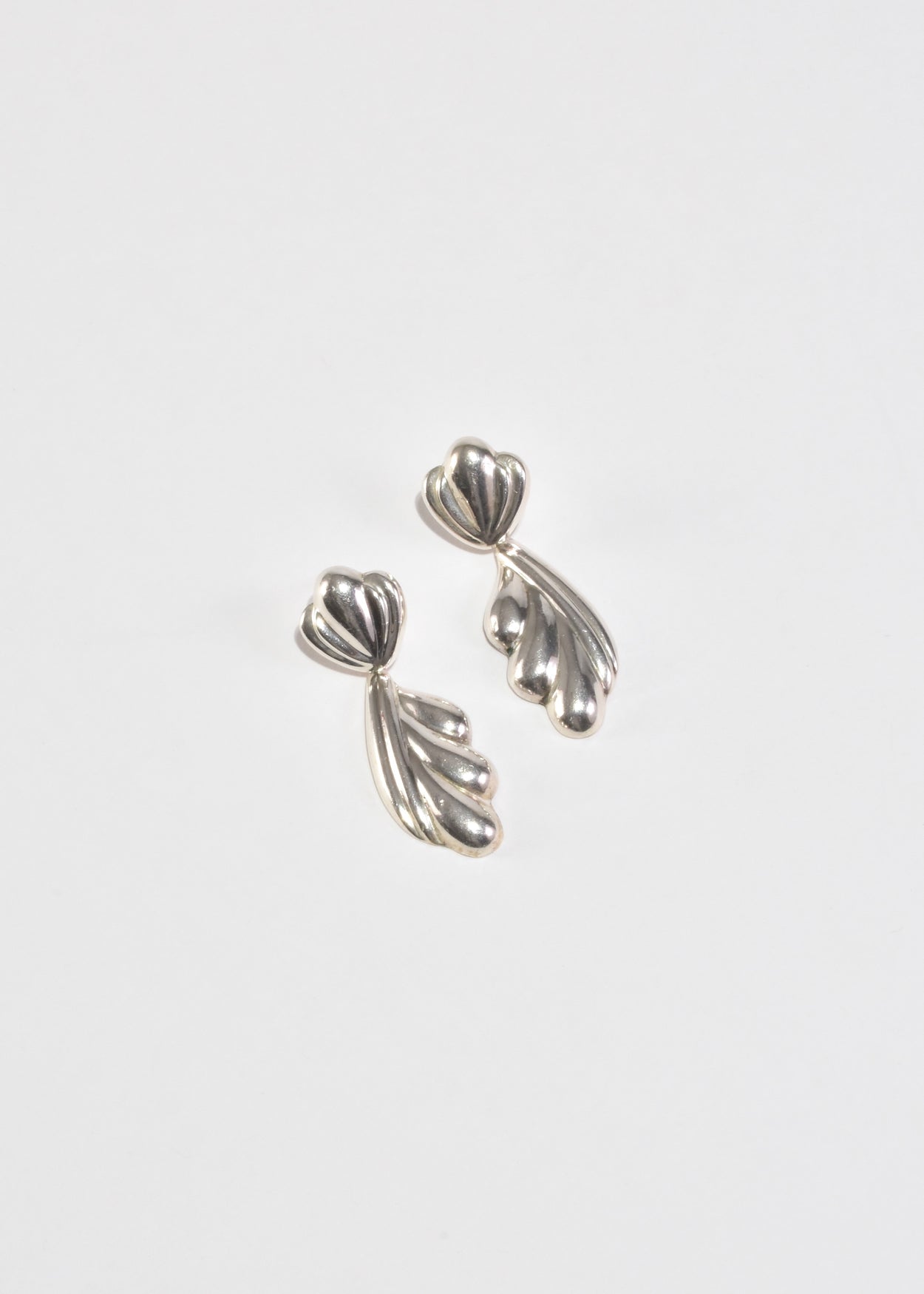Sculptural Ribbed Drop Earrings