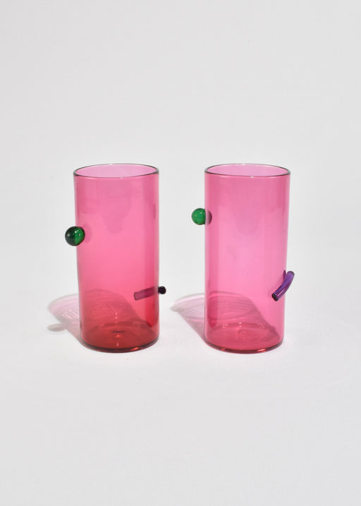 Pink Art Glass Tumblers