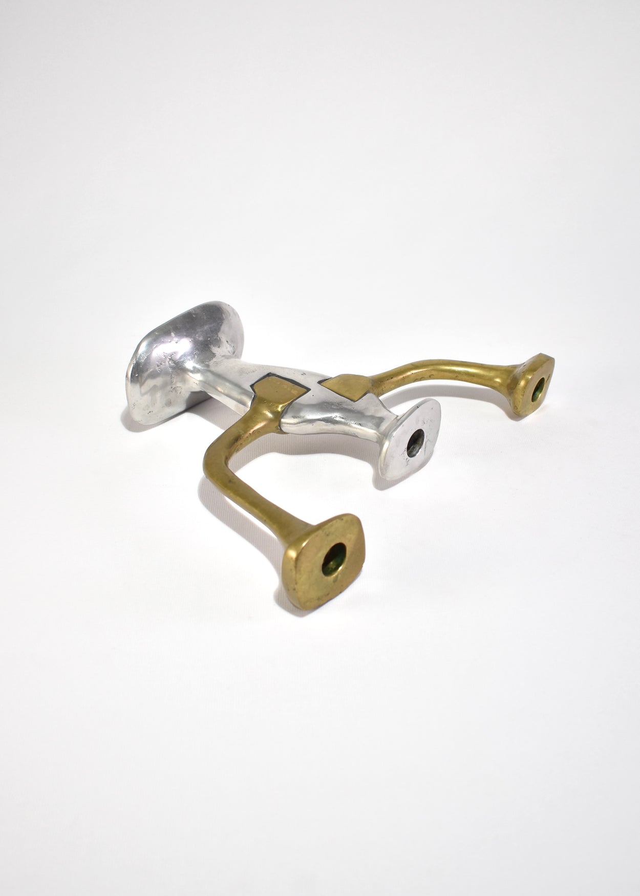 Brutalist Mixed Metal Candelabra