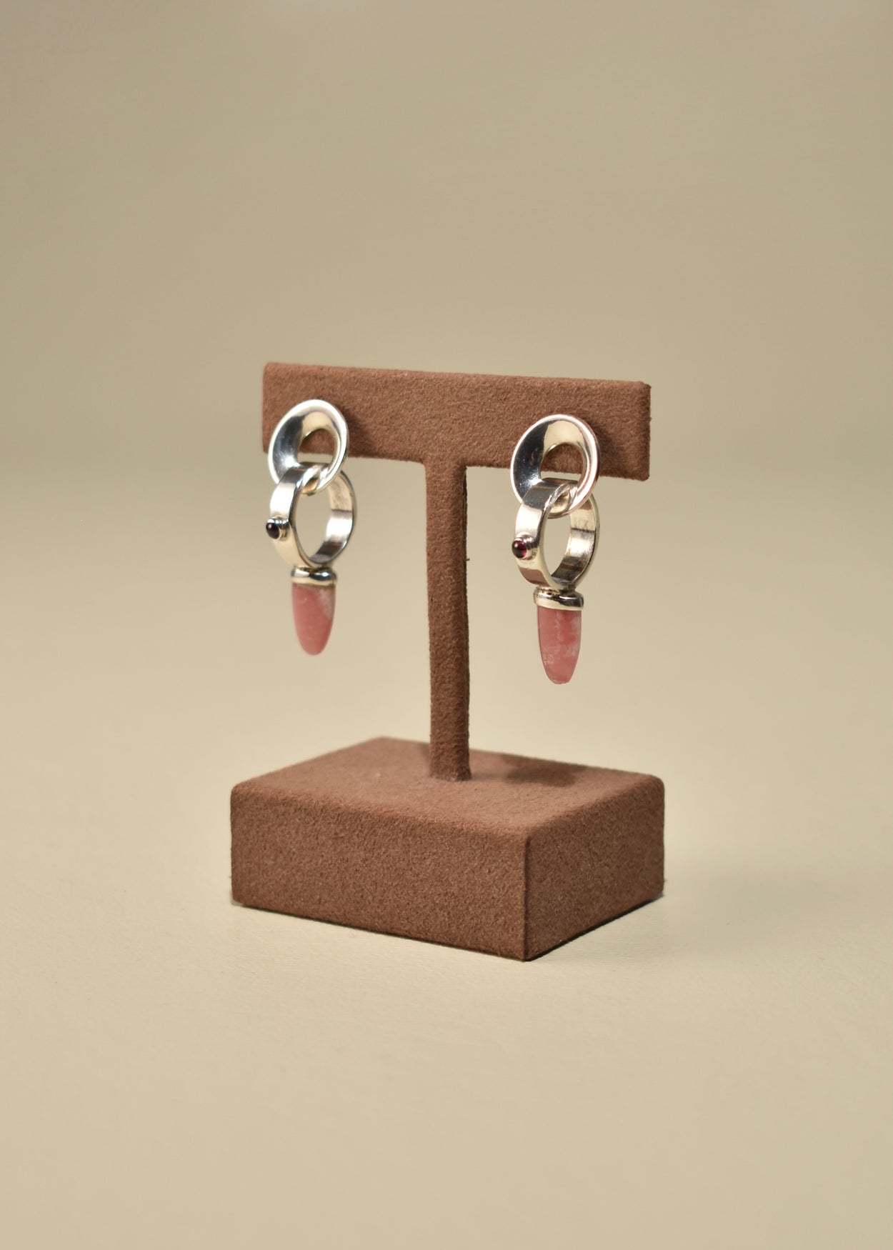 Pink Circle Earrings