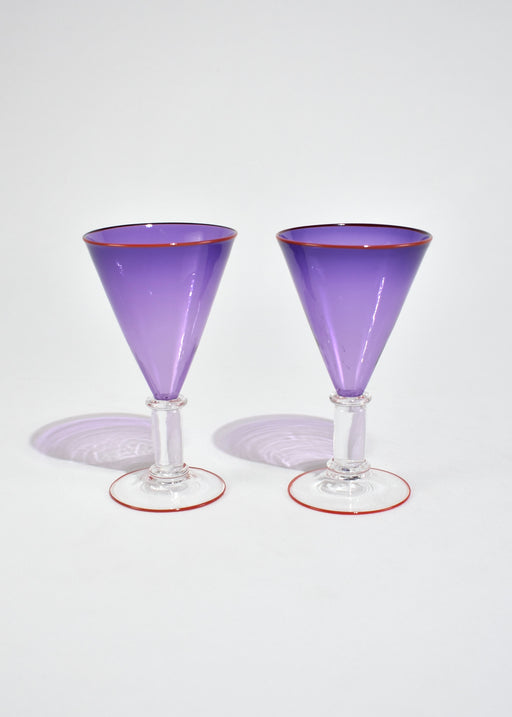 Purple Stem Glass Set