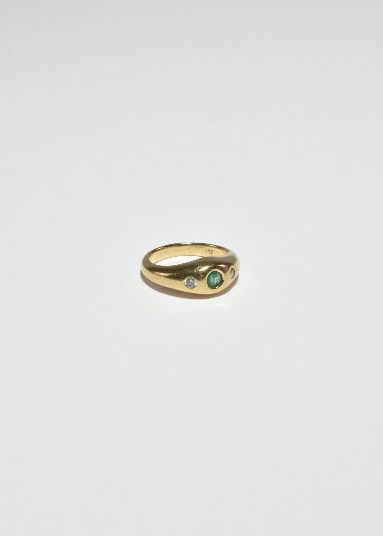 Emerald Diamond Pinky Ring